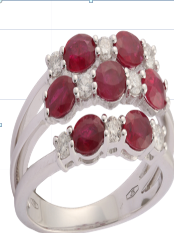 Ringe Medea Dame in Weißgold Rubini+Diamanti 1.30 Ct EST 4040 - EST 4040
